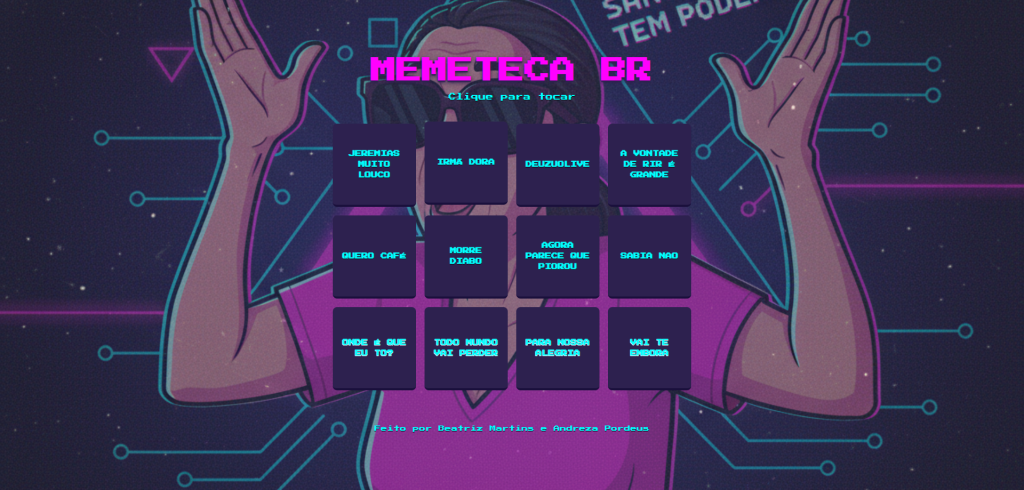 Captura de tela da interface do projeto Memeteca BR